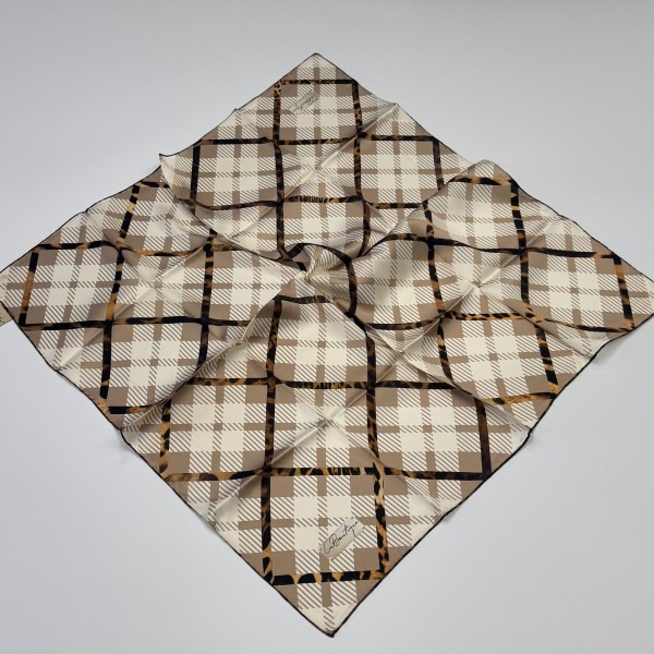 La Boutique Cocoa Frame Silk (Kakao Çizgi Eşarp)