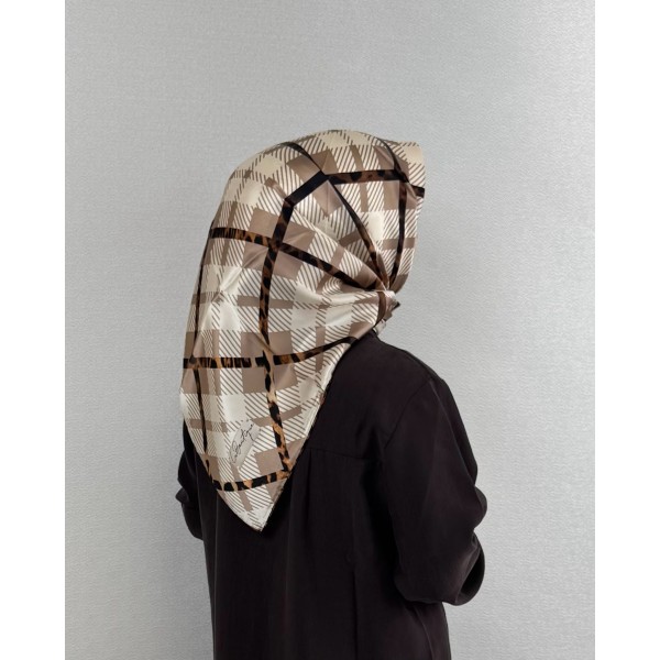 La Boutique Cocoa Frame Silk (Kakao Çizgi Eşarp)