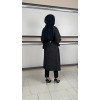 AKER Siyah Dokulu Özel Kumaş Trençkot