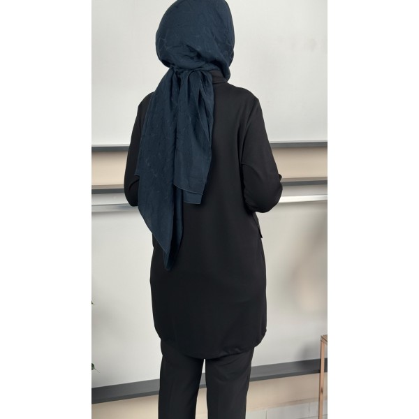 FUAT GÜRŞEN Modern Cep Detaylı Siyah Kap