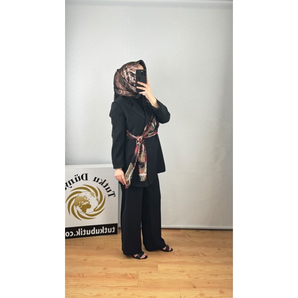 ORHANDesenli Şal Detaylı İkili Takım