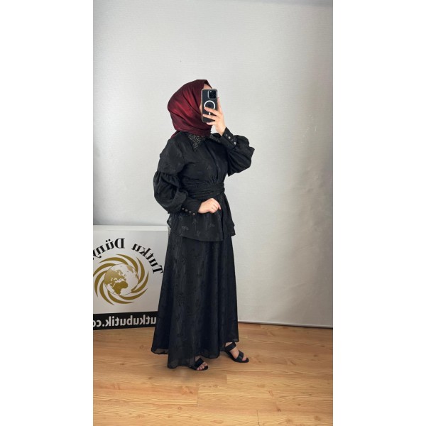 ORHAN Liora Jakarlı Etekli Takım