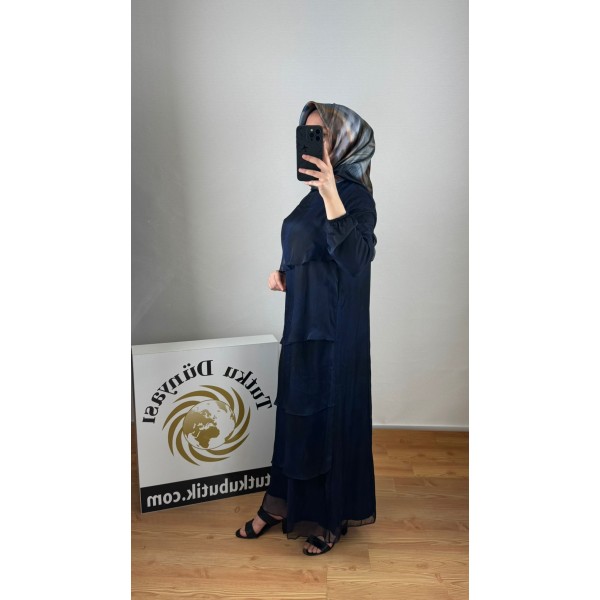 MISSA Kat Kat Şifon Detaylı Elbise