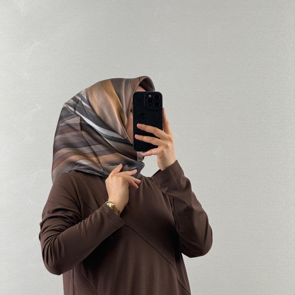 NURCAN ÇETİN Mocha Bamboo Düğme Detaylı Penye Elbise
